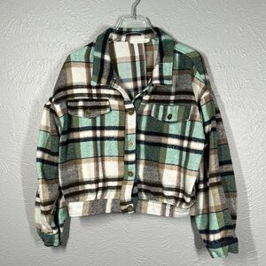 Urban Daizy Plaid Long Sleeve Jacket Women's Size Large